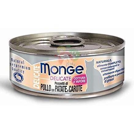Monge Delicate Pollo con Patate e Carote 80g - Umido Gatto Monge Delicate Pollo con Patate e Carote 80g - Umido Gatto
